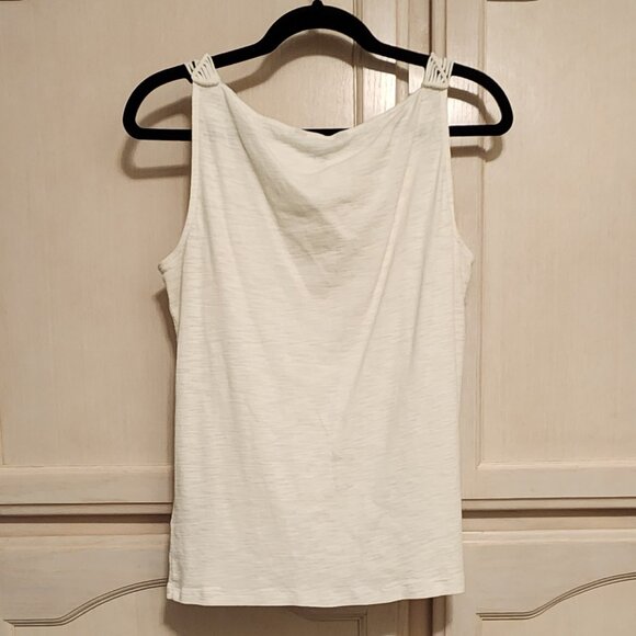 Ralph Lauren | White Macrame trim | 100%‎ cotton knit Tank | Large - Picture 3 of 7